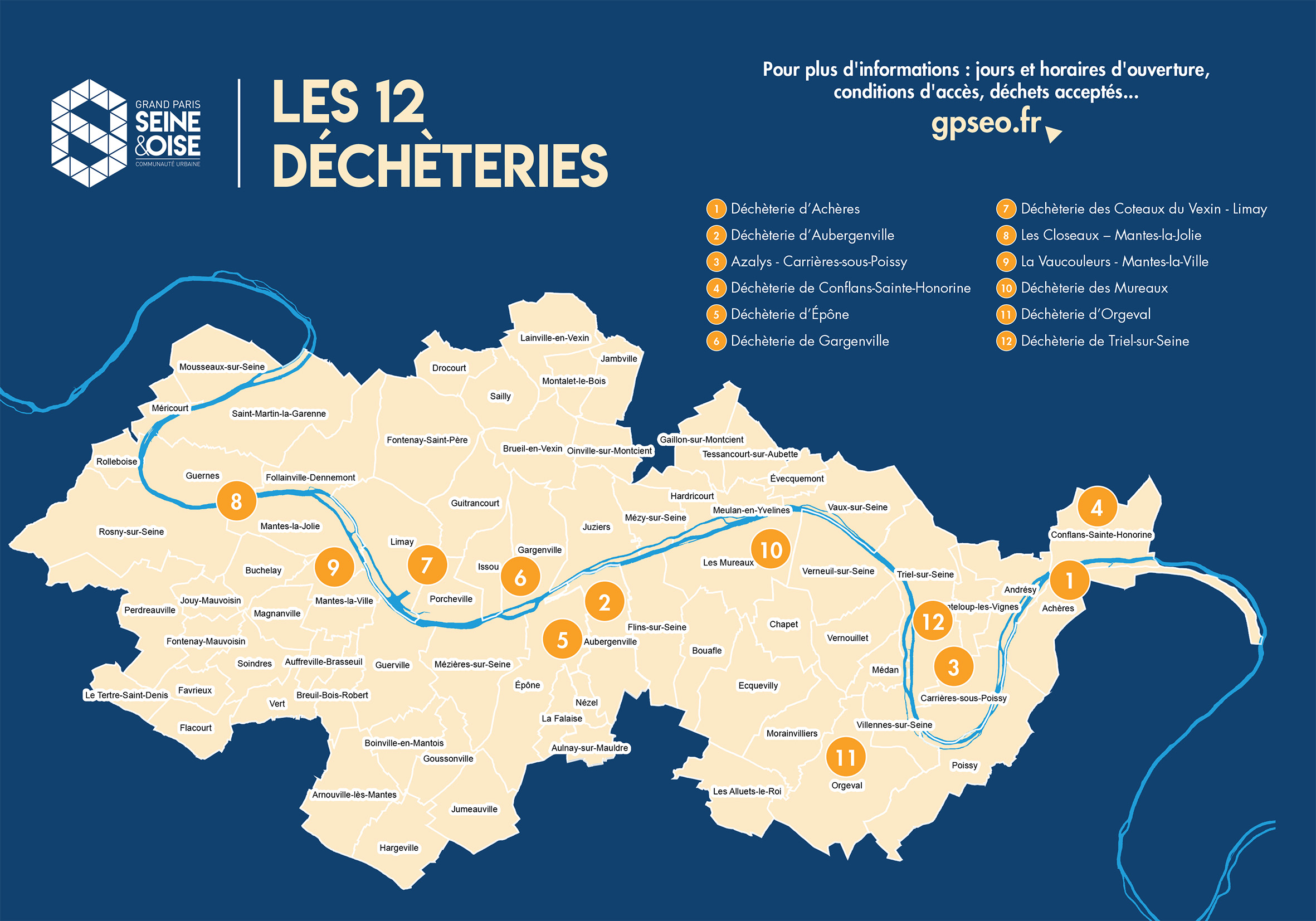 12 déchetteries
